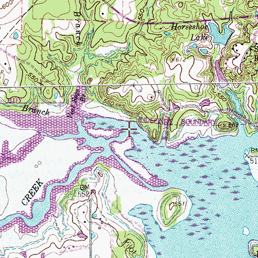 Topographic Map of Veal Springs Branch, TX