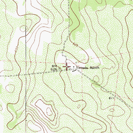 Topographic Map of Venada Ranch, TX