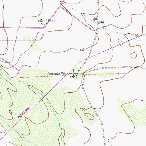 Topographic Map of Venada Windmill, TX