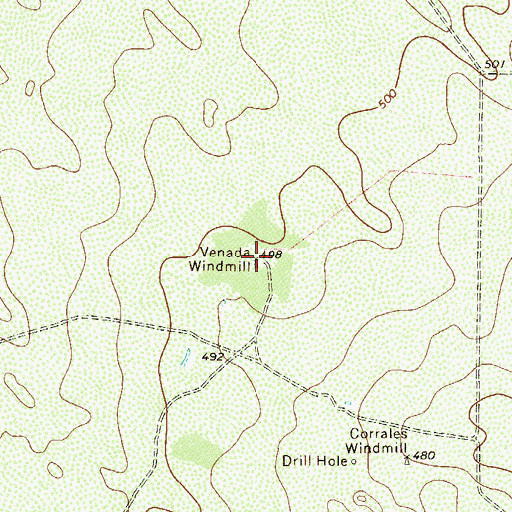 Topographic Map of Venada Windmill, TX