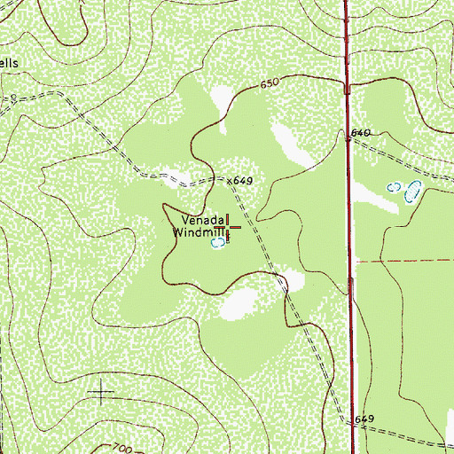 Topographic Map of Venada Windmill, TX