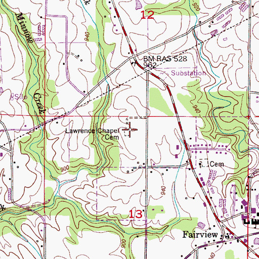 Topographic Map of Lawrence Chapel Methodist Episcopal Church (historical), AL