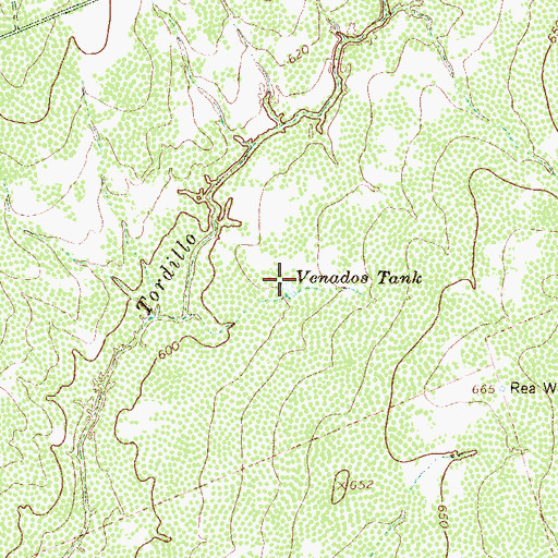 Topographic Map of Venados Tank, TX