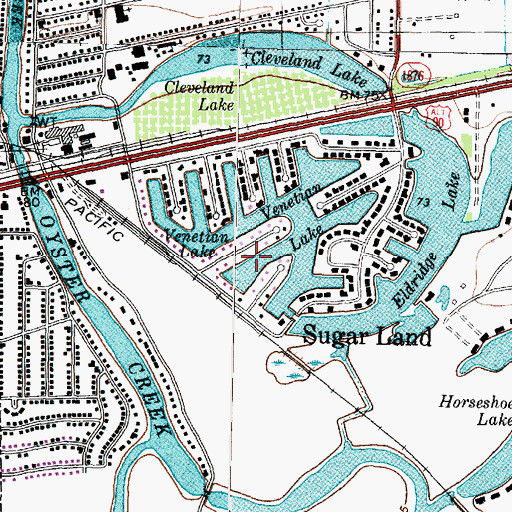 Topographic Map of Venetian Lake, TX