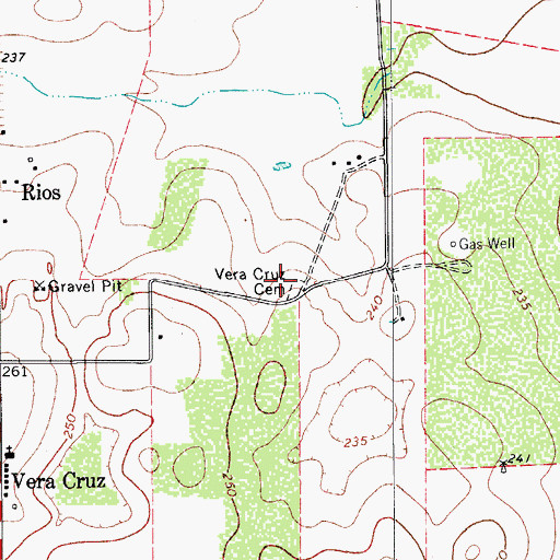Topographic Map of Vera Cruz Cemetery, TX