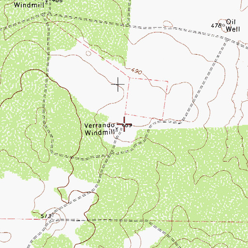 Topographic Map of Verrando Windmill, TX