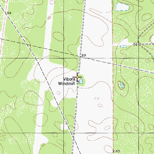 Topographic Map of Vibora Windmill, TX
