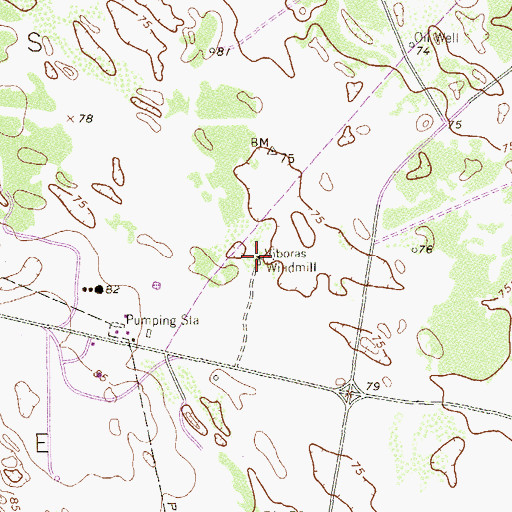 Topographic Map of Viboras Windmill, TX