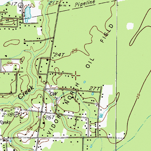 Topographic Map of Vidor North Oil Field, TX