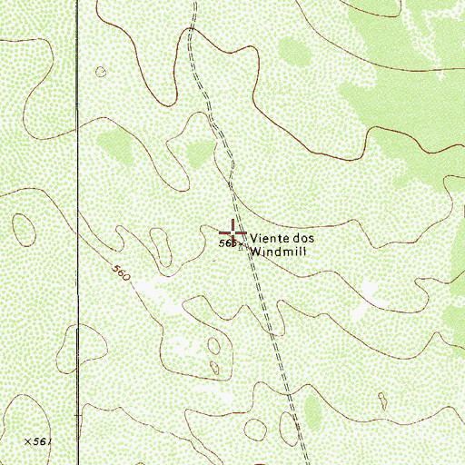 Topographic Map of Viente dos Windmill, TX