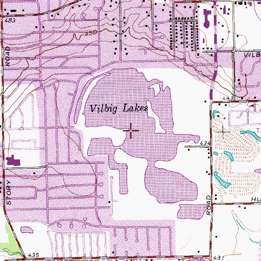 Topographic Map of Vilbig Lakes, TX