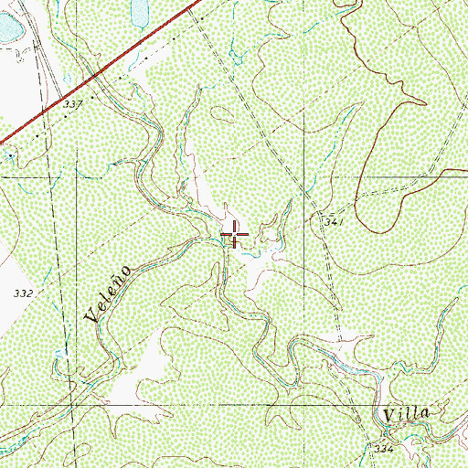 Topographic Map of Villa Creek, TX