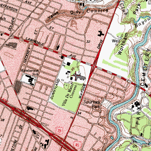 Topographic Map of Villa DeMatel, TX