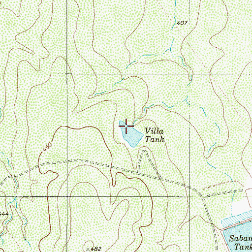 Topographic Map of Villa Tank, TX