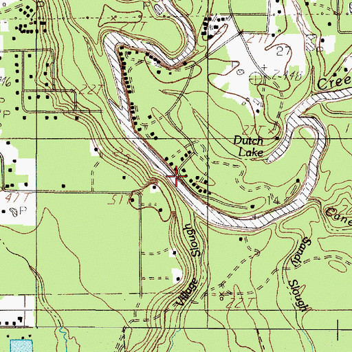 Topographic Map of Village Slough, TX