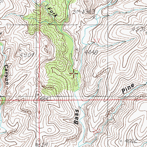 Topographic Map of West Fork Bass Canyon, AZ