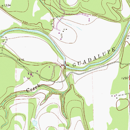 Topographic Map of Violet Creek, TX