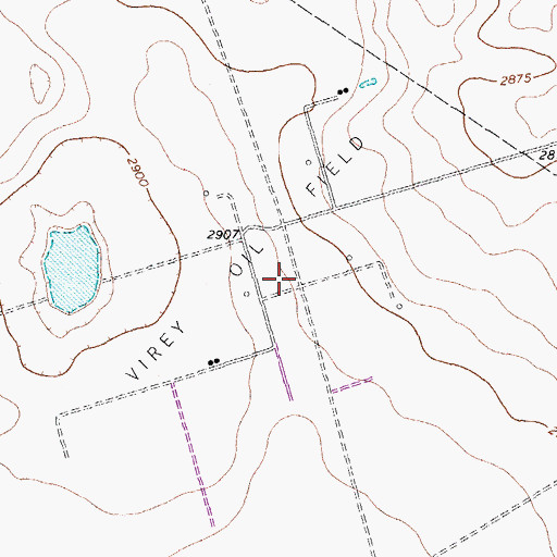 Topographic Map of Virey Oil Field, TX