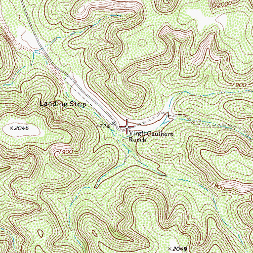 Topographic Map of Virgil Cauthorn Ranch, TX
