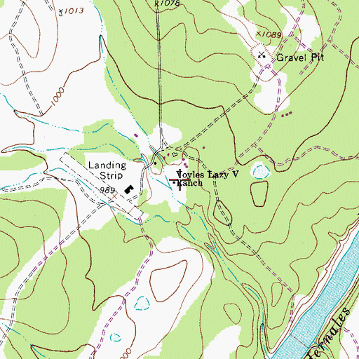 Topographic Map of Voyles Lazy V Ranch, TX