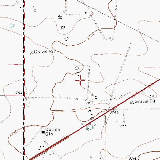 Topographic Map of W B D Oil Field, TX