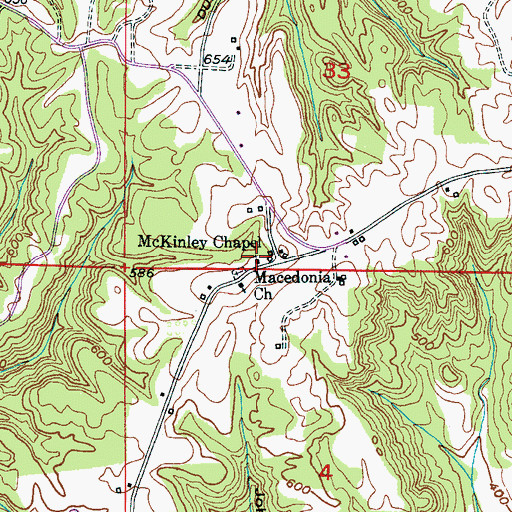 Topographic Map of McKinley Chapel School (historical), AL