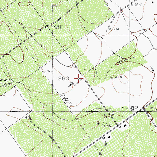 Topographic Map of W Wallace, TX