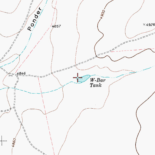 Topographic Map of W-Bar Tank, TX