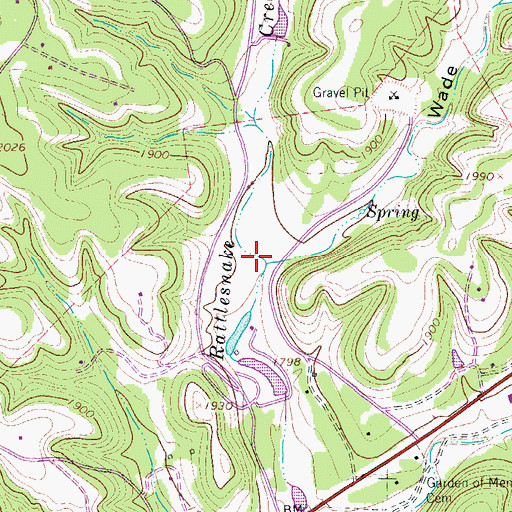 Topographic Map of Wade Hollow, TX