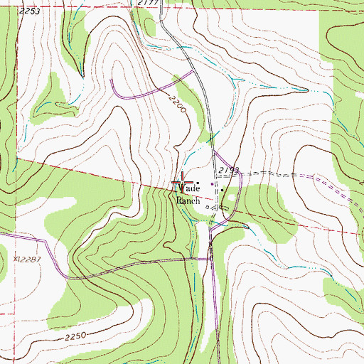 Topographic Map of Wade Ranch, TX