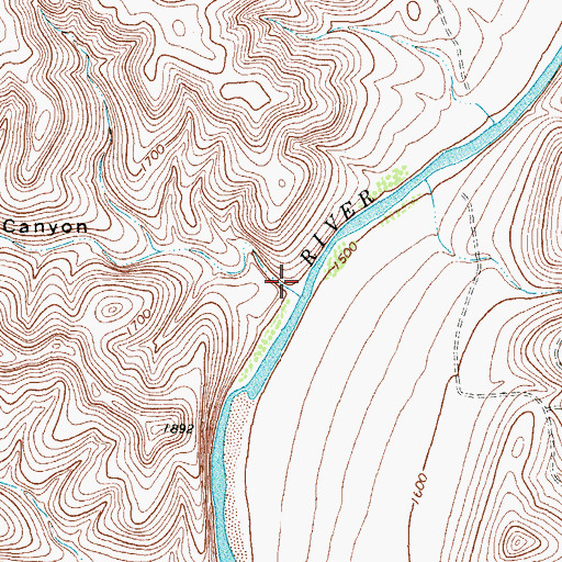 Topographic Map of Wagon Canyon, TX