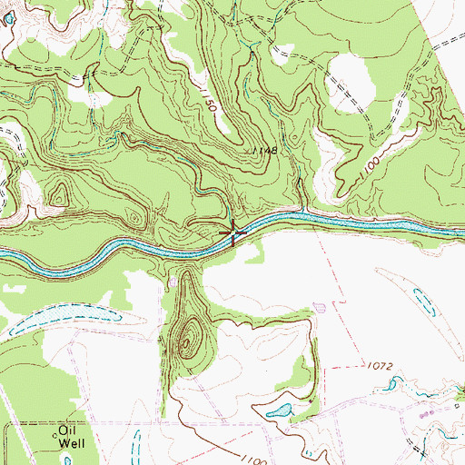 Topographic Map of Wagon Timber Creek, TX