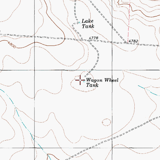 Topographic Map of Wagon Wheel Tank, TX