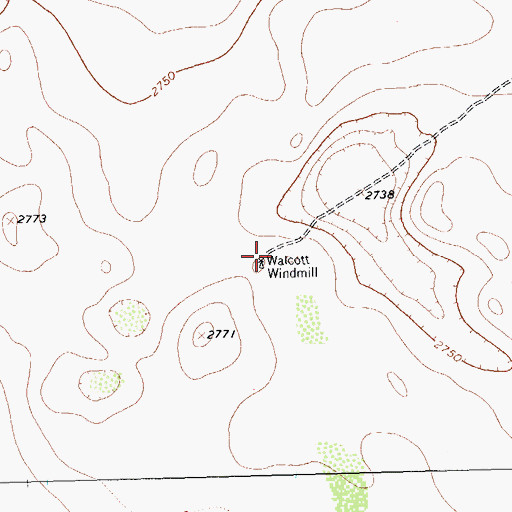 Topographic Map of Walcott Windmill, TX