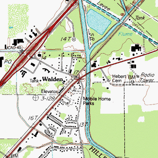 Topographic Map of Walden, TX