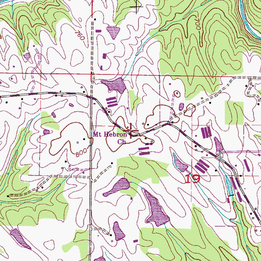 Topographic Map of Mount Hebron Baptist Church, AL