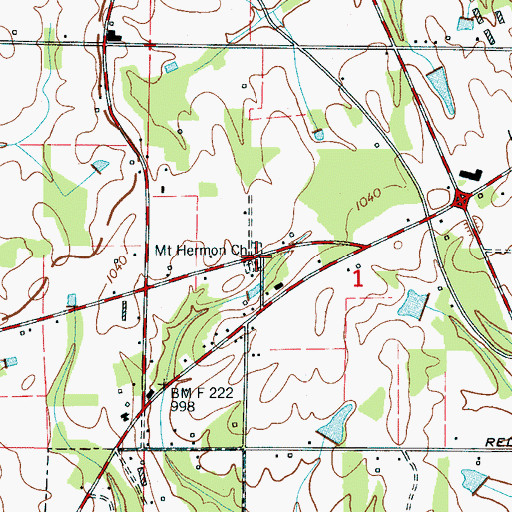 Topographic Map of Mount Herman School (historical), AL