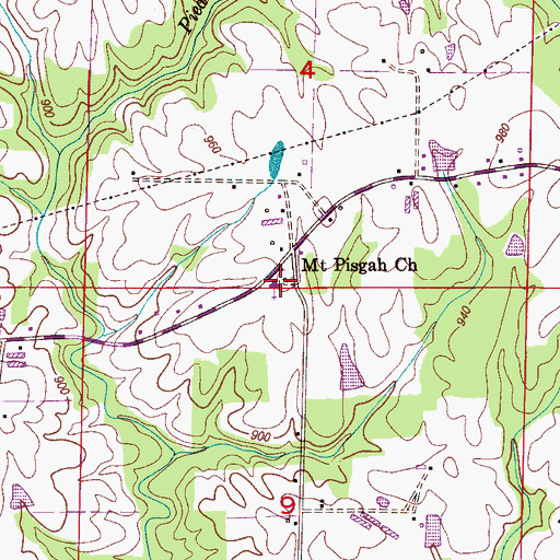 Topographic Map of Mount Pisgah School (historical), AL