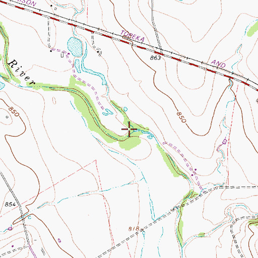 Topographic Map of Wallace Branch, TX