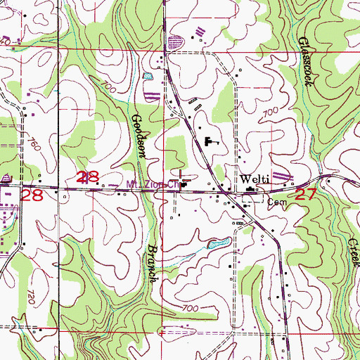 Topographic Map of Mount Zion Missionary Baptist Church, AL
