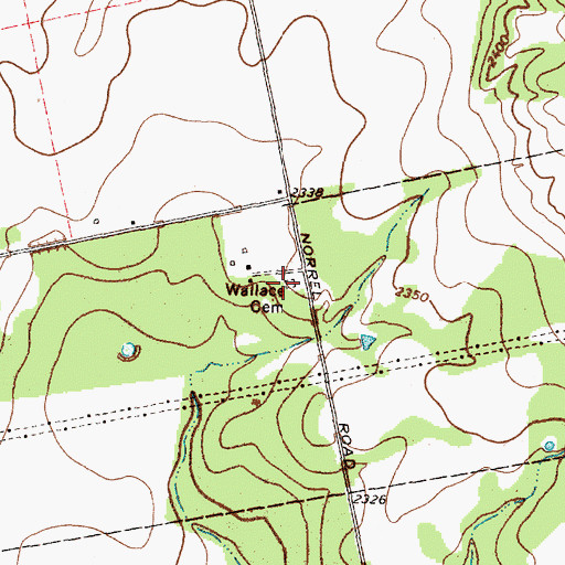 Topographic Map of Wallace Cemetery, TX