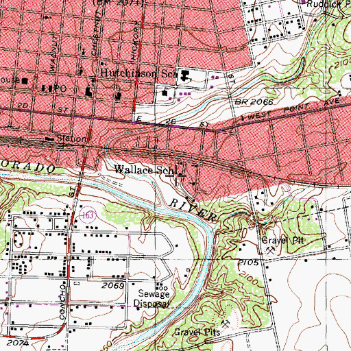 Topographic Map of Wallace School (historical), TX