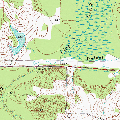 Topographic Map of Walnut Branch, TX