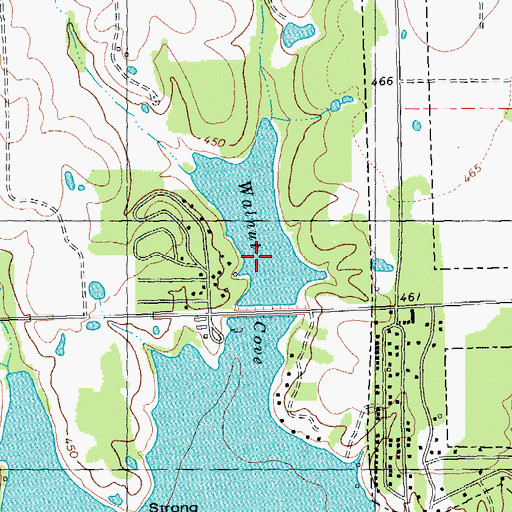Topographic Map of Walnut Cove, TX