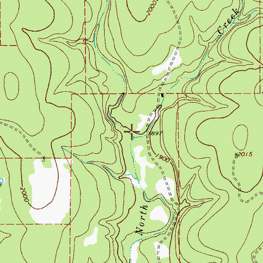 Topographic Map of Walnut Creek, TX