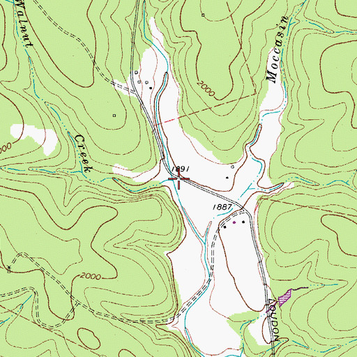 Topographic Map of Walnut Creek, TX