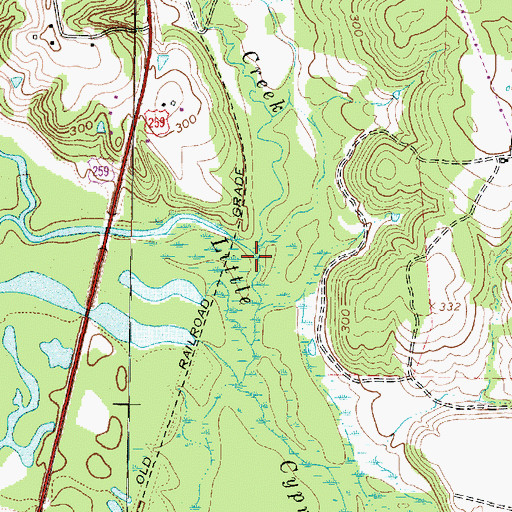 Topographic Map of Walnut Creek, TX