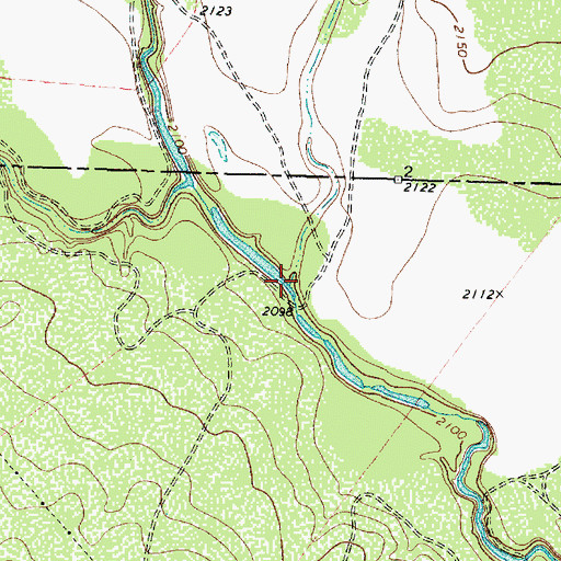Topographic Map of Walnut Creek, TX