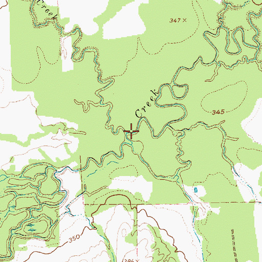 Topographic Map of Walnut Creek, TX