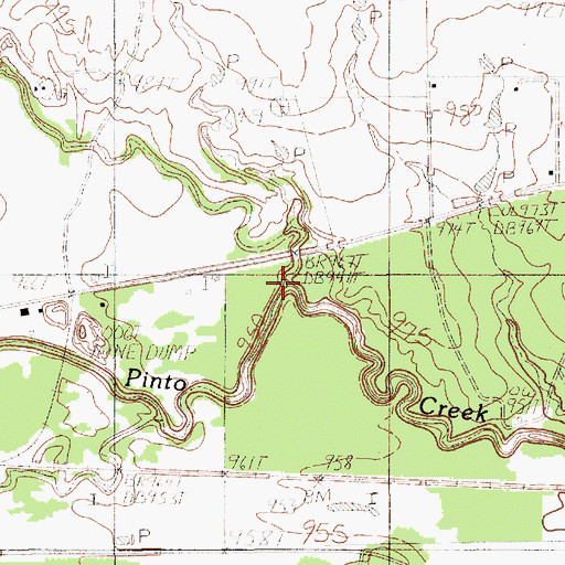 Topographic Map of Walnut Creek, TX